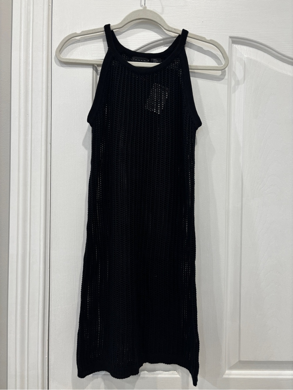 Women’s Tahari black crochet cover up